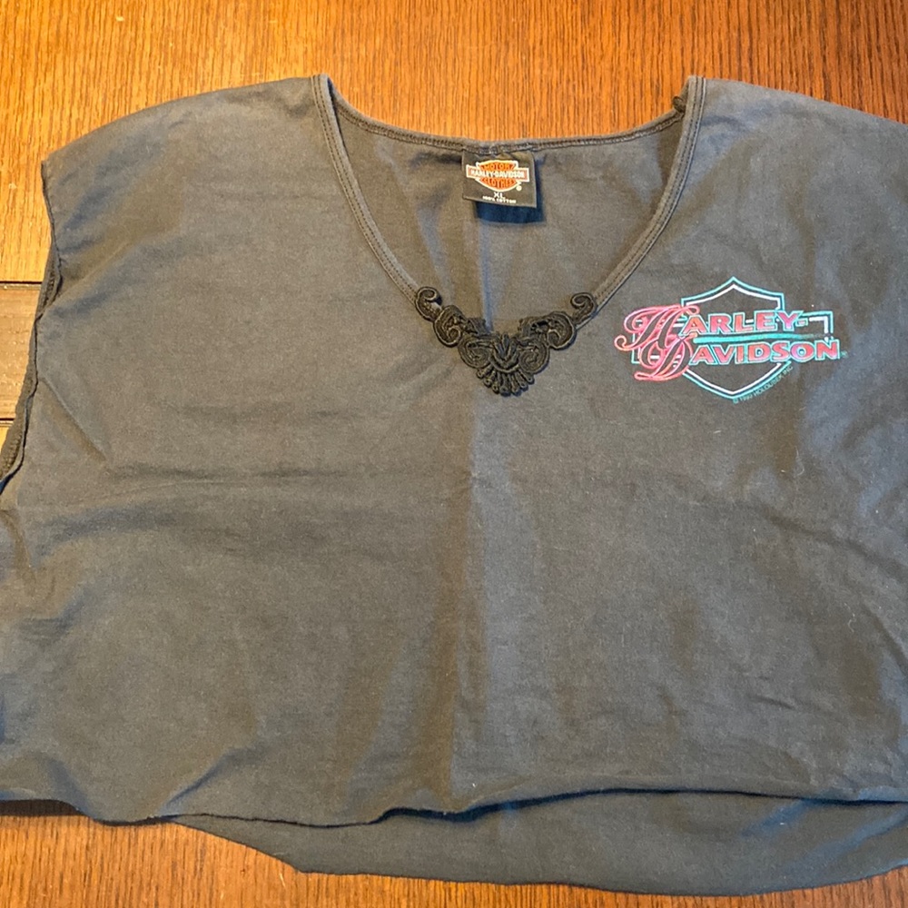 Vintage Harley Davidson crop top. Xl